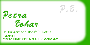 petra bohar business card